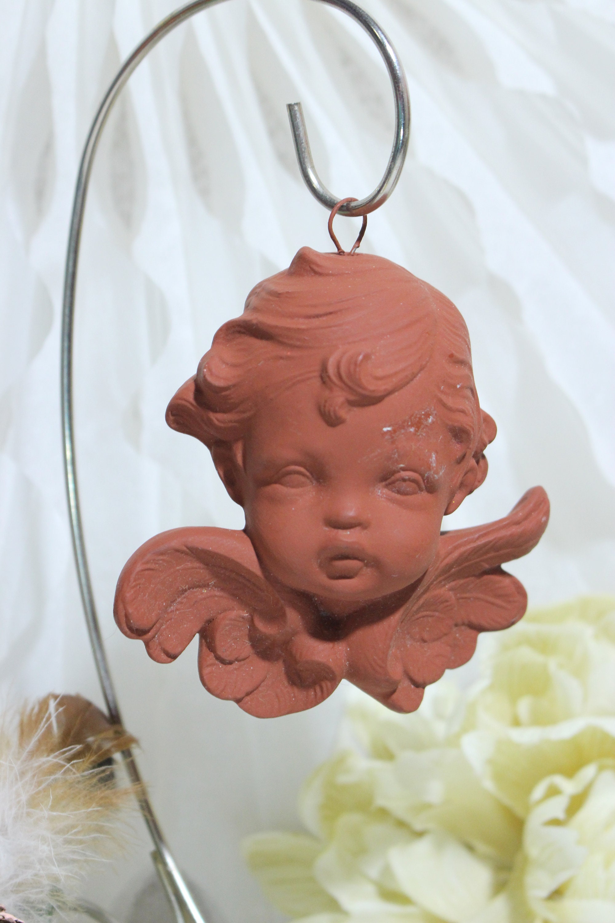 Vintage Clay Angels Ornaments, Set of 2 - Etsy