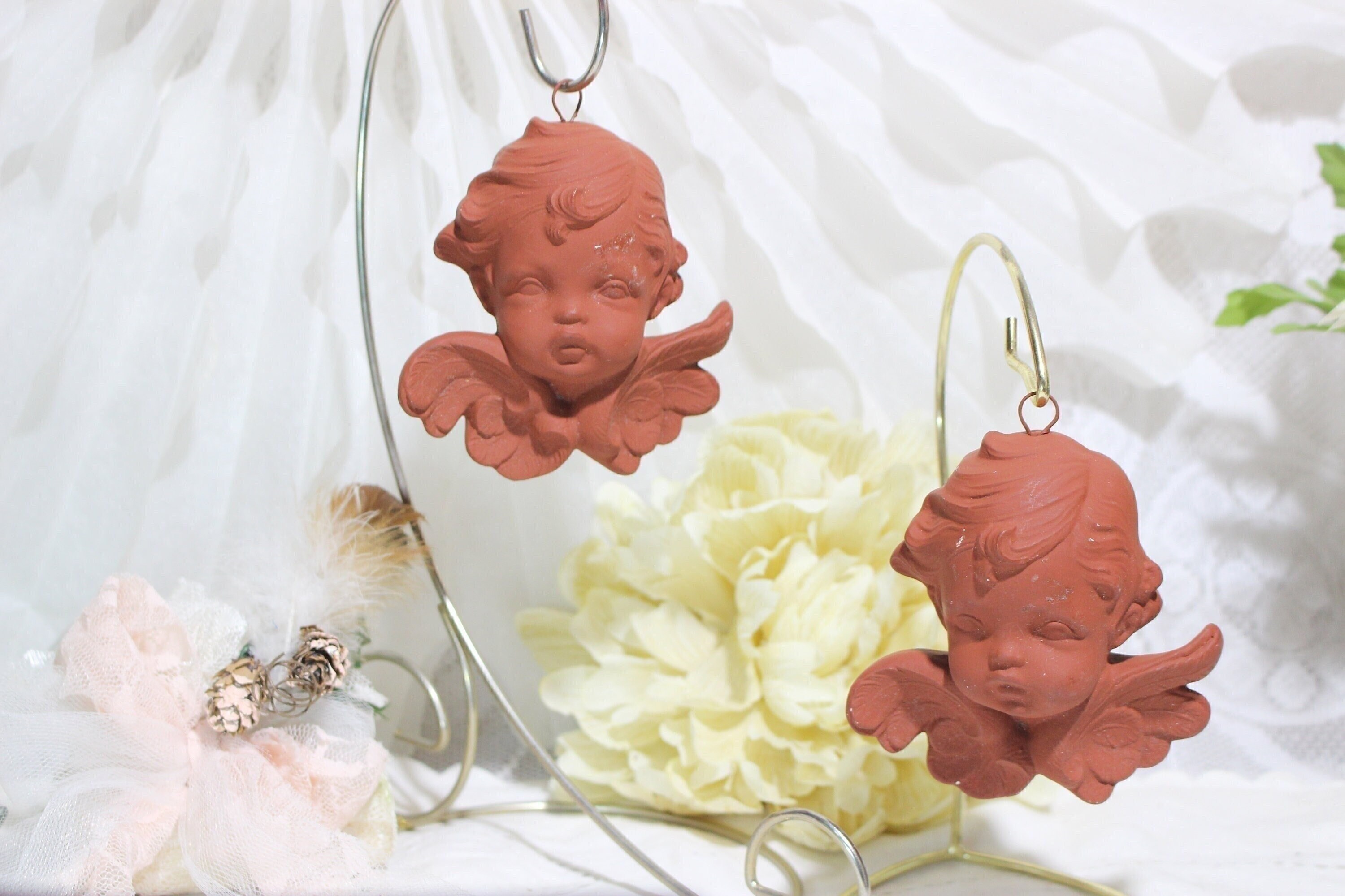 Vintage Clay Angels Ornaments, Set of 2 - Etsy