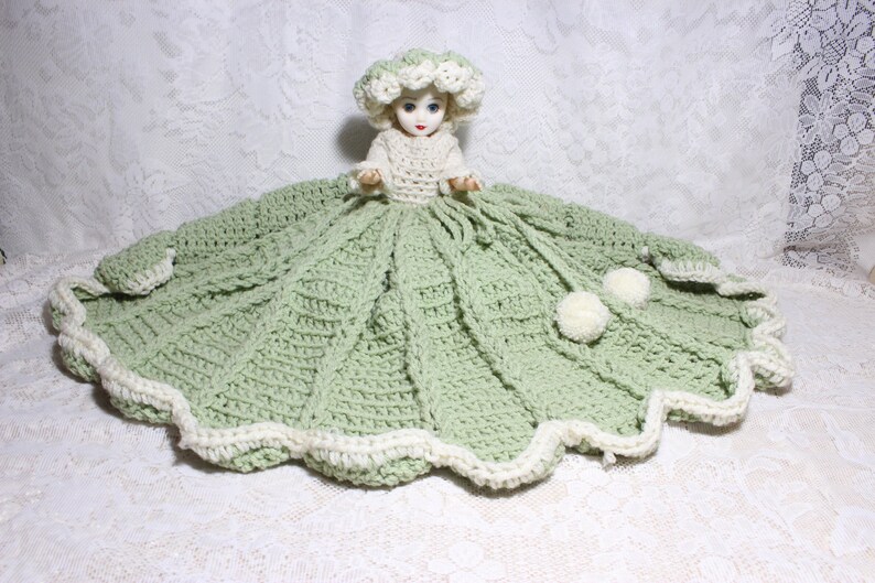 Vintage Crochet Bed Doll Large 14'' Plastic Open Etsy