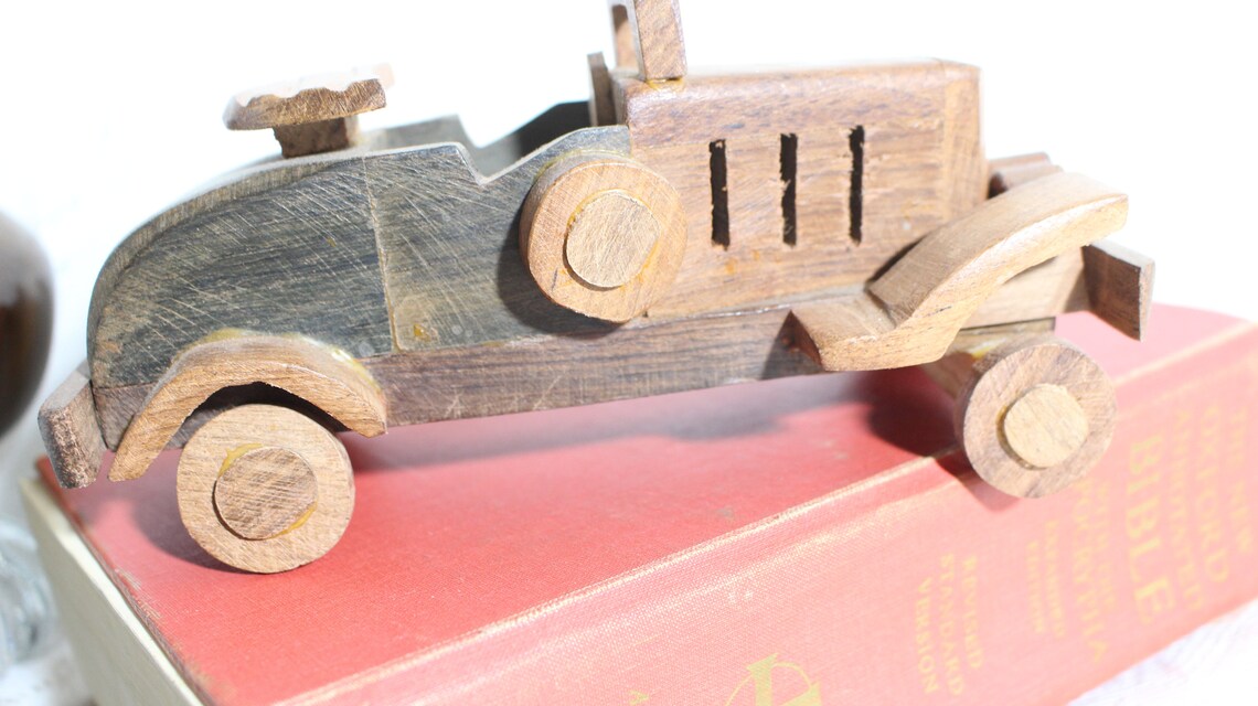 Vintage Carved Wood Antique Automobile Wood Classic Car Man | Etsy