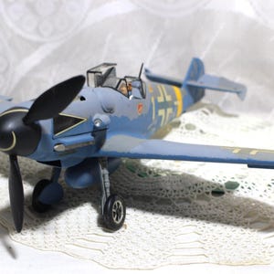 Vintage Messerschmitt BF 109 Bomber Plastic Model Plane, Assembled, Movable Parts