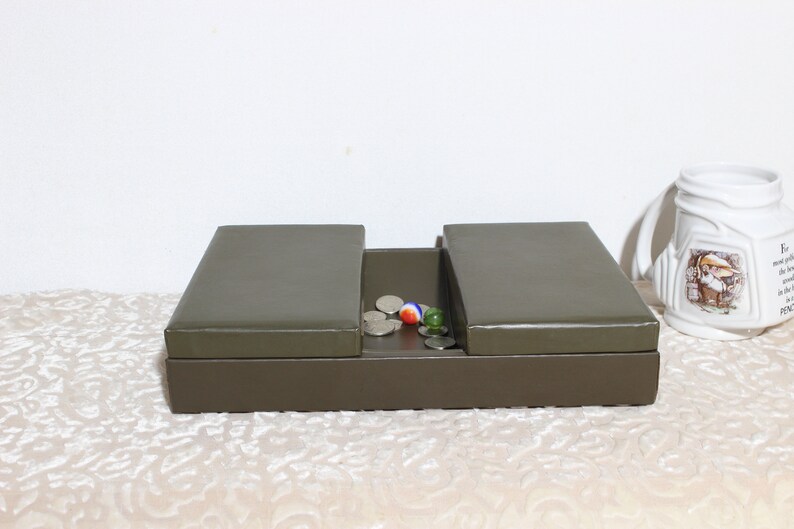 Men Jewelry Box Masculine Olive Green Vinyl Over Wood Etsy