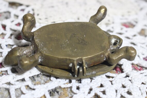 Vintage Brass Turtle Ashtray / Tortoise Figurines Hi… - Gem