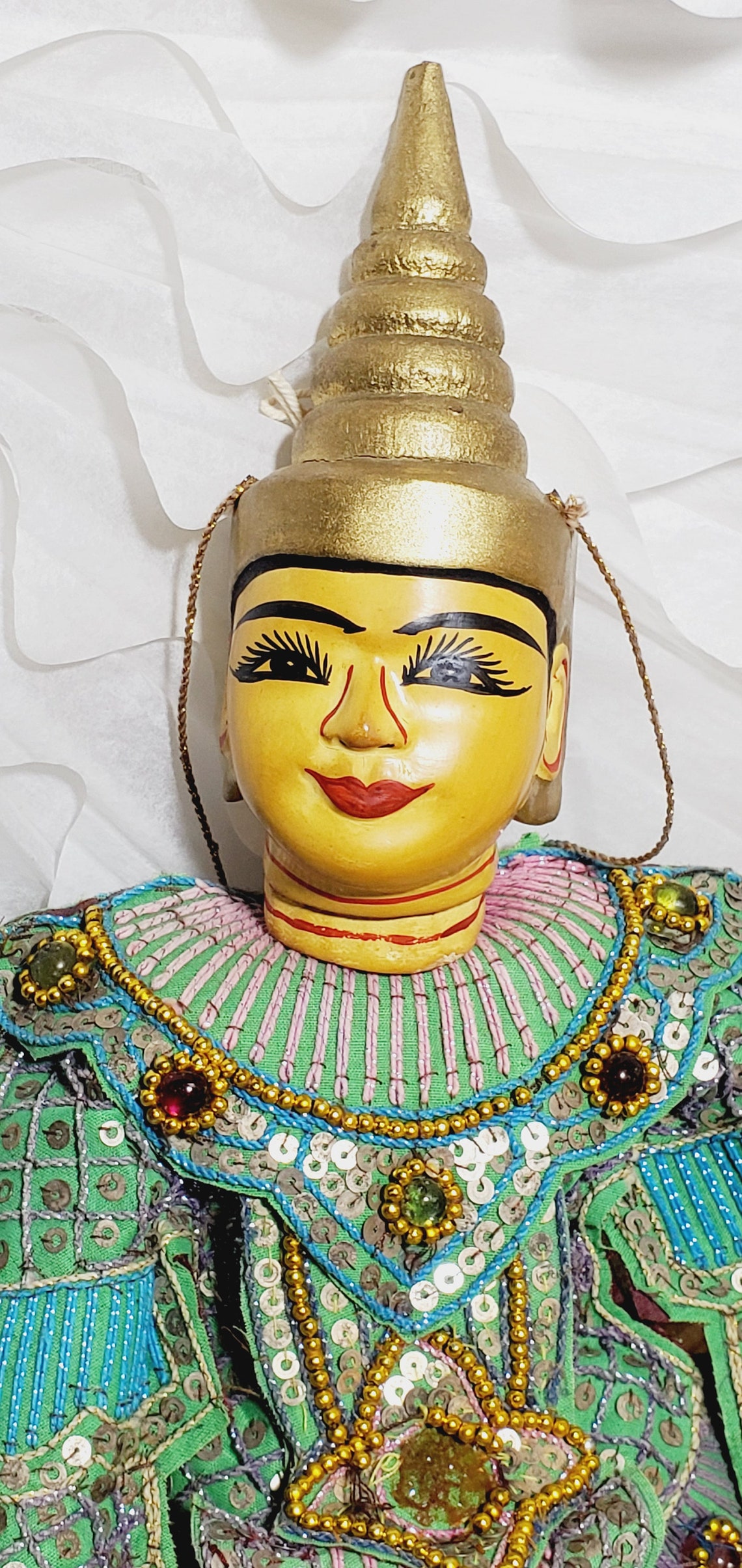 Vintage Burmese Wood Puppets Set of 2 Etsy