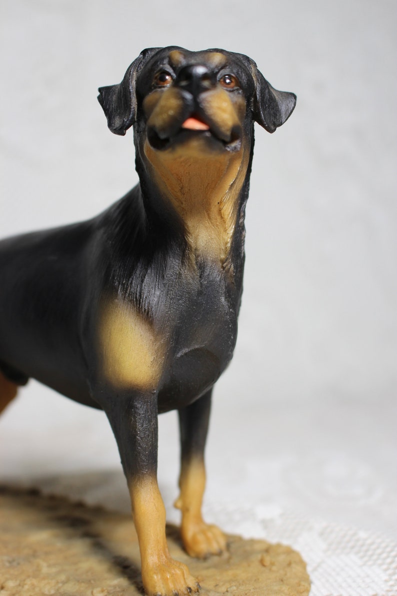 Vintage Rottweiler Vintage Rottweiler Dog Breed Sculpture Figurine, Signed Nico AF 1982 ...