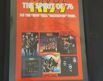 Vintage Kiss Spirit Of 76 Original Concert Tour Magazine Promo Poster