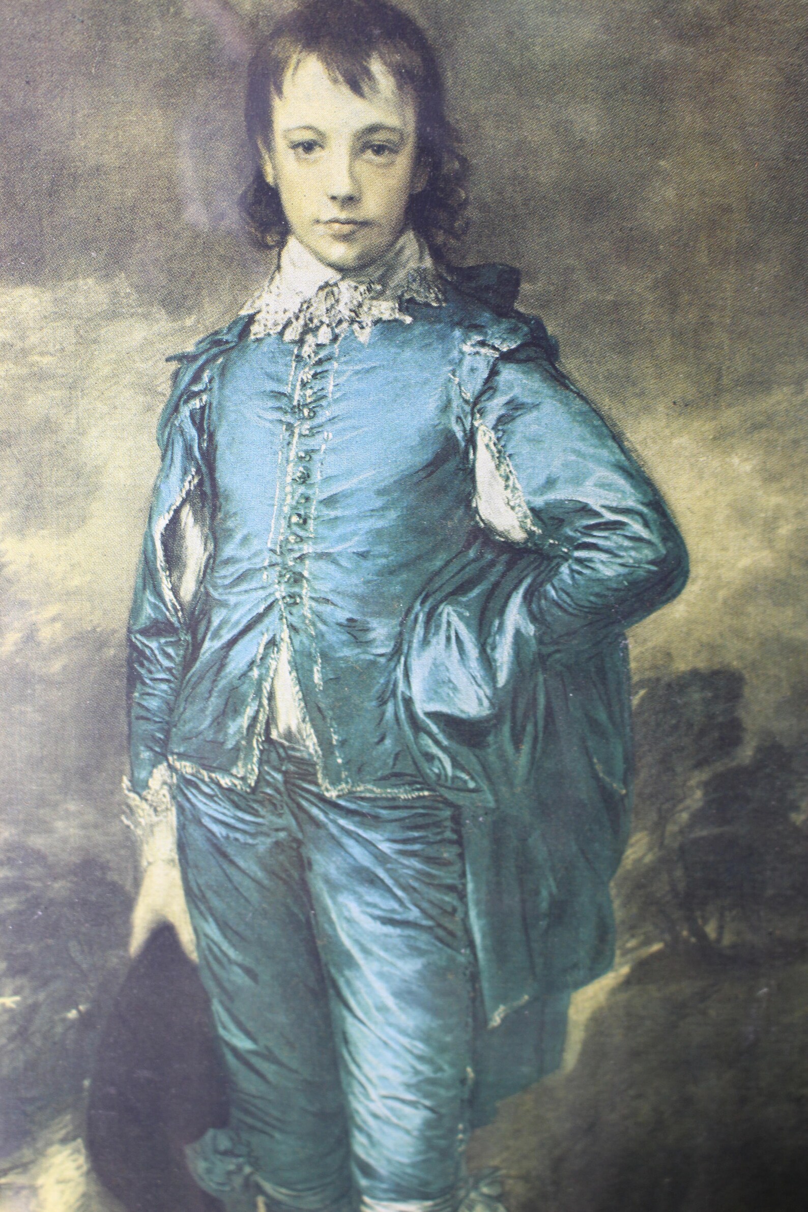 The Blue Boy Lithograph 1920 's Antique Lithographic Art Etsy