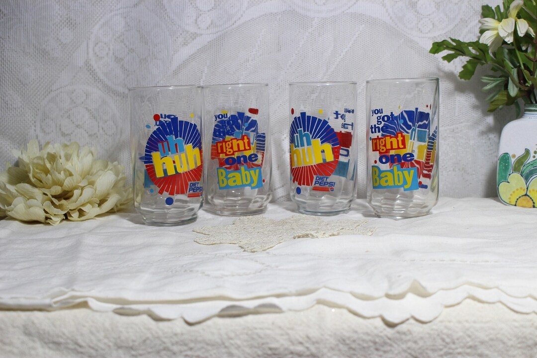 Vintage Diet Pepsi Glasses, Libbey Glass Set of 4 Etsy