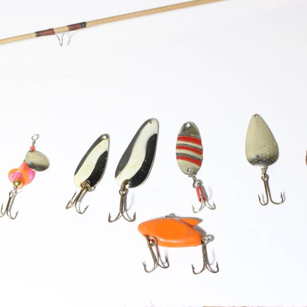 Vintage Metal Spoon Fishing Lure Bait Multi- Hooks ( Set of 7 )