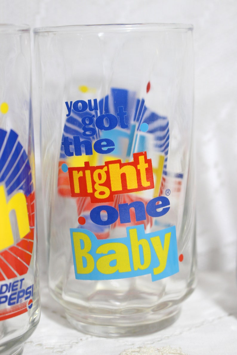 Vintage Diet Pepsi Glasses Libbey Glass Set of 4 Etsy