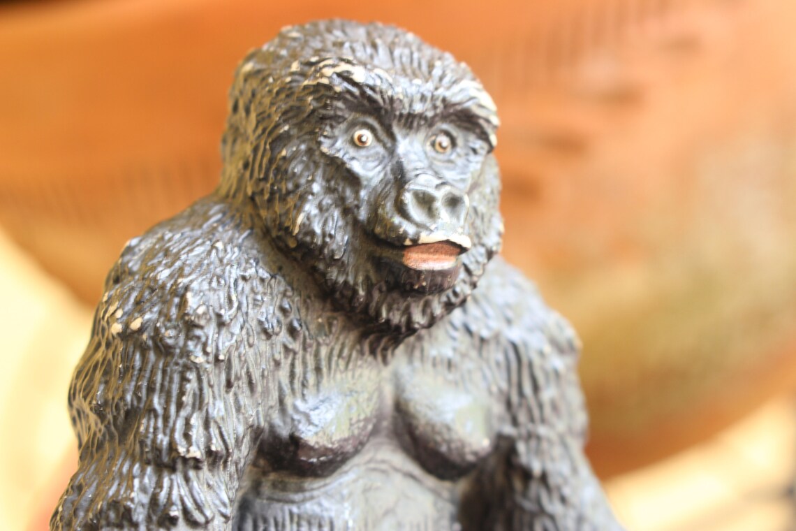 Small Black Gorilla Figurine Toy 1990 Gorilla Safari Ltd Made Etsy