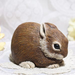 Miniature Stone Critter Littles, Long - Ears Bunnies Figurine, Lop Ear Bunny Couple