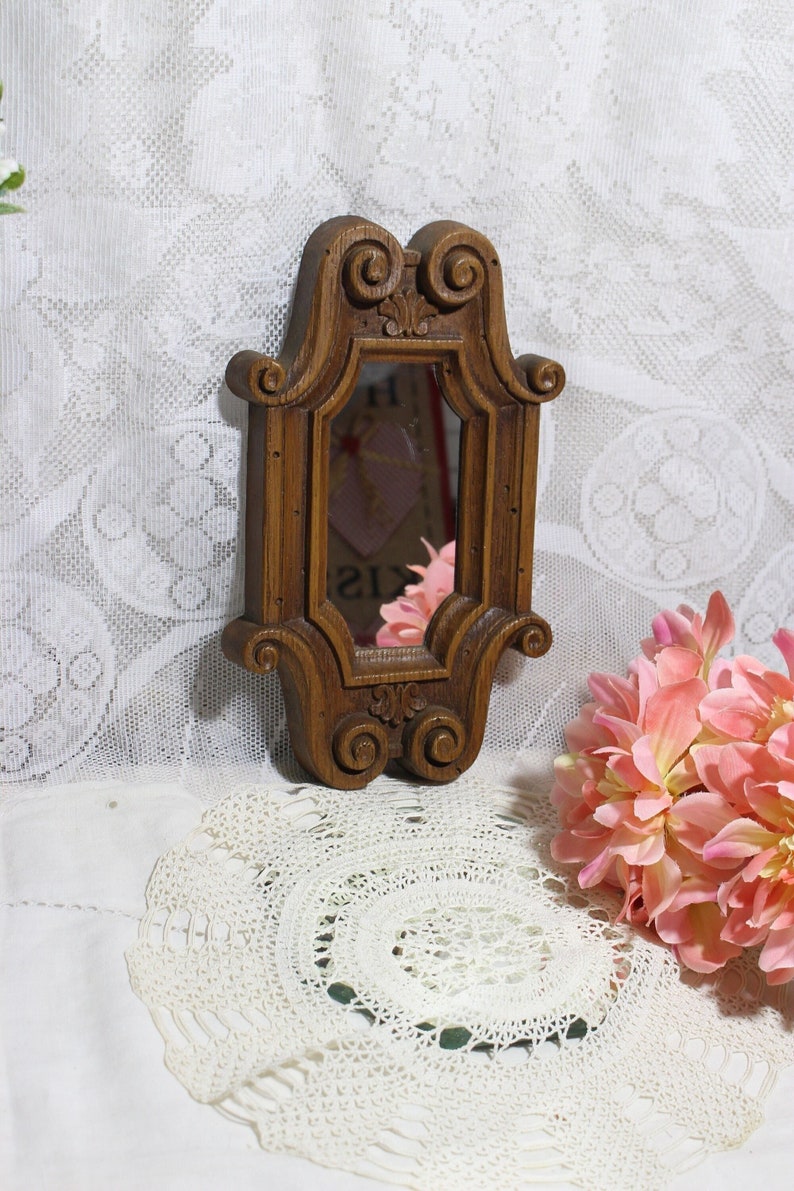 Vintage 1978 Homco Accent Mirror: Brown Wood Imitation Frame, USA Made ...