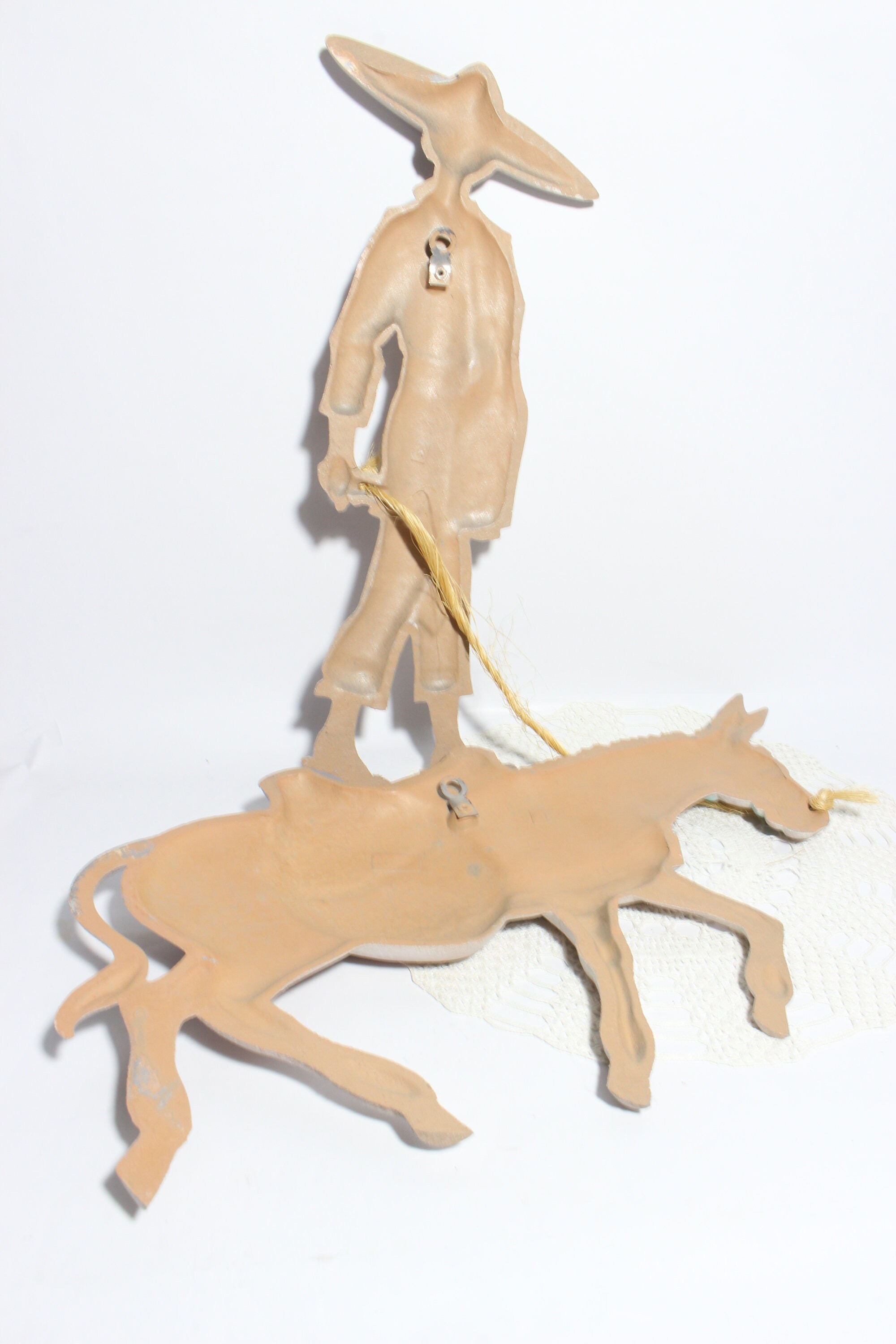 Vintage Metal Wall Plaques Folk Art Mexican Villager With Etsy