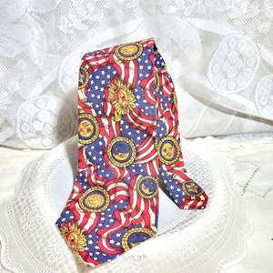 Patriotic Necktie: Celestial American Flag Print, 4th of July Accessory, Made in USA