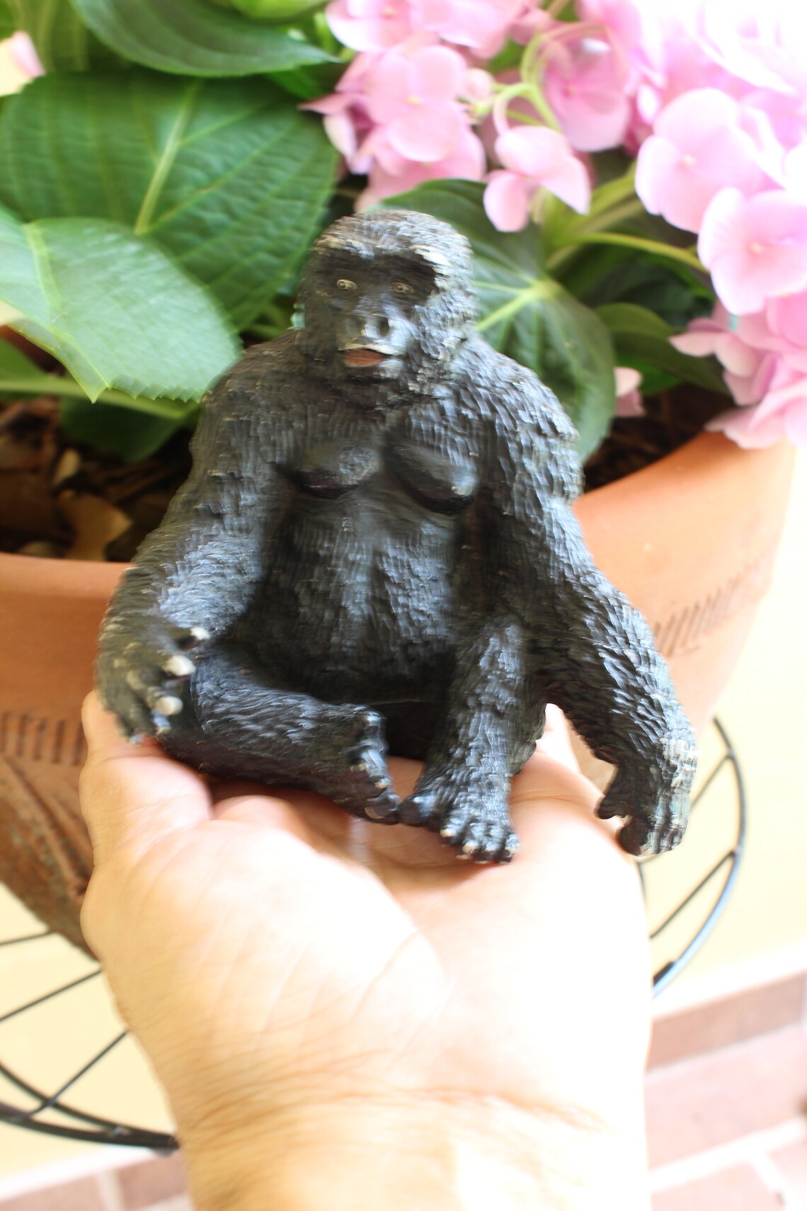 Small Black Gorilla Figurine Toy 1990 Gorilla Safari Ltd Made Etsy