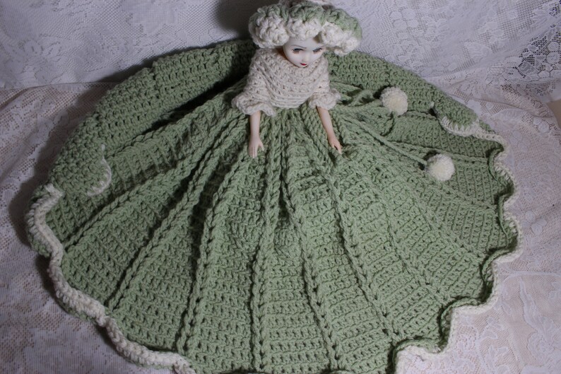 Vintage Crochet Bed Doll Large 14'' Plastic Open Etsy