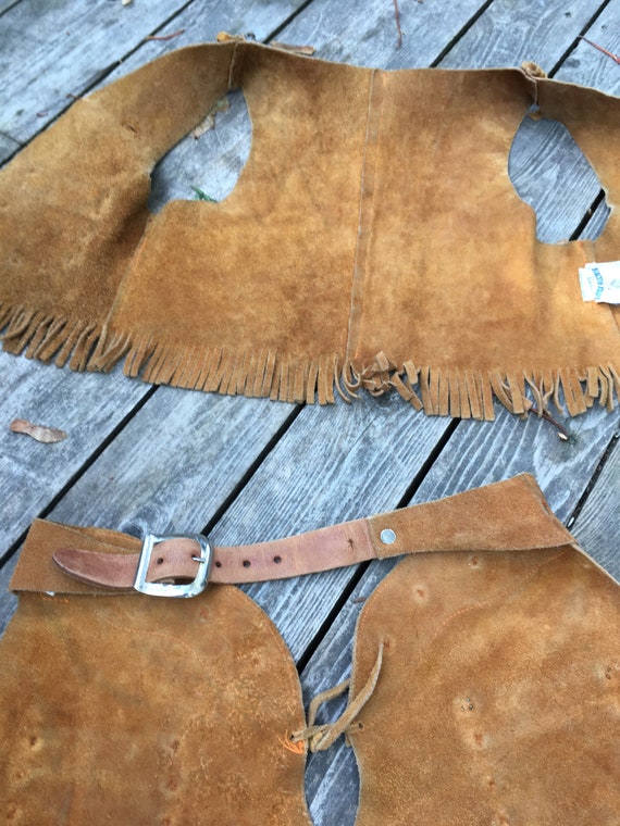 Vintage 1950’s child's suede chaps and vest - image 5