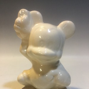 Leeds Ceramic Mickey Mouse Coin Bank 1940s Walt Disney Vintage memorabilia, Disney collectibles, white piggy banks, modern piggy bank