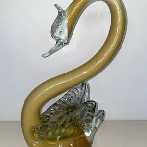 Large Vintage Murano Art Glass Swan Figure 19” tall