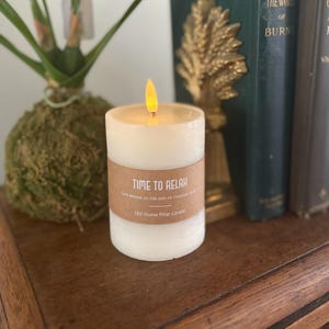LED Wax Pillar Candle with timer, battery operated candle, pet friendly candles, Realistic wet pool, Flameless candles