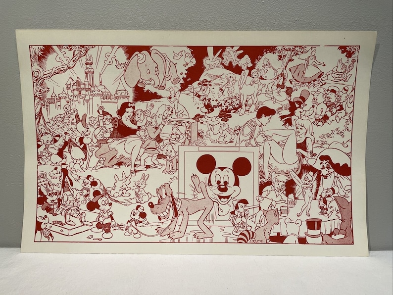 Wally Wood Disneyland Memorial Realist Art Rare Red Print Risqué Nude Poster, nudist art, image 1