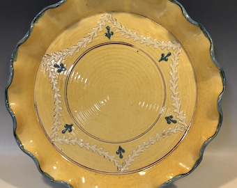 Vintage Sud & Co. Cassis en Provence France Platter Pie Crust Form, 13” diameter platter