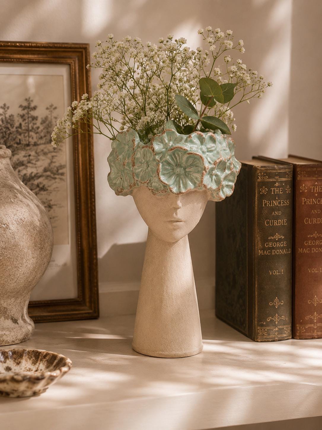 Frauen kopf vase