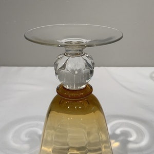 3 Amber Water Goblet/Cocktail Blown Glass with Acorn Ball Stem CHARTER CLUB, amber barware, grandmillennial, housewarming gifts, mcm barware image 7