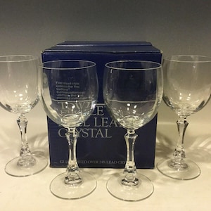 Set of 4 Towle Ardmore Lead Crystal Water Goblets Made in Austria with Box, vintage wine glasses, elegant barware, crystal barware