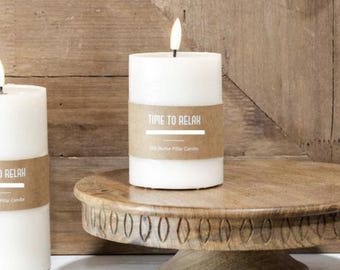 LED Wax Pillar Candle with timer, battery operated candle, pet friendly candles, Realistic wet pool, Flameless candles