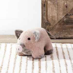 Pig Doorstop, fabric doorstop, pig lover gift, animal doorstop, nursery decor, farm animal decor, gift for mom, door wedge, baby shower gift