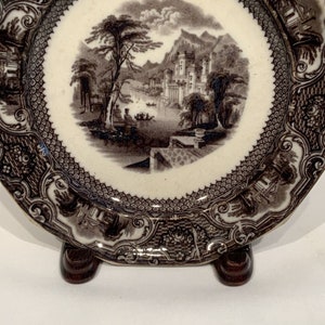 Antique Flow Black Mulberry Transferware Plate Ironstone Washington elegant decorator plate, raccoon lover gifts image 7