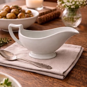 Antica salsiera Imperial Ironstone Baker & Chetwynd del 1870, ceramica inglese, Grandmillennial, arredamento cottage francese, arredamento da cucina bianco