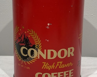 Condor Coffee Tin Litho Label The Great Atlantic & Pacific Tea Co. New York, Vintage collectible tins, coffee can, vintage kitchen decor
