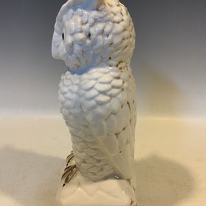 White ceramic Owl Figuring Made In Italy, adorable shelf decor, nursery decor, image 3