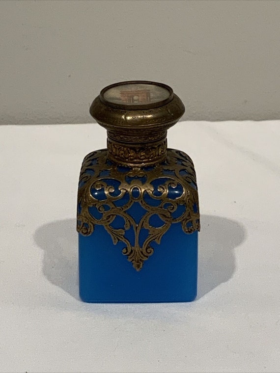 French Grand Tour Palais Royal Perfume Bottle Blue