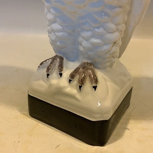 White ceramic Owl Figuring Made In Italy, adorable shelf decor, nursery decor, image 8