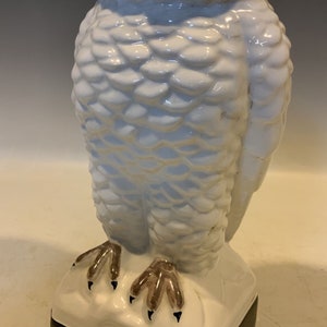 White ceramic Owl Figuring Made In Italy, adorable shelf decor, nursery decor, image 9