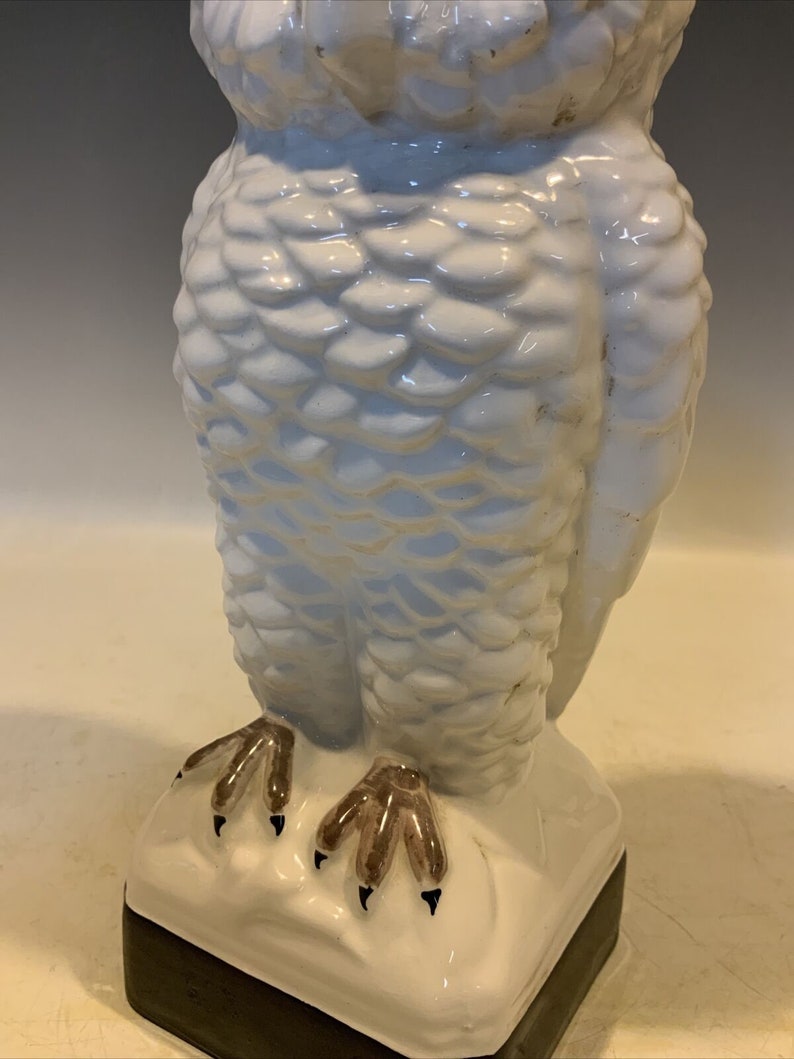 White ceramic Owl Figuring Made In Italy, adorable shelf decor, nursery decor, image 9
