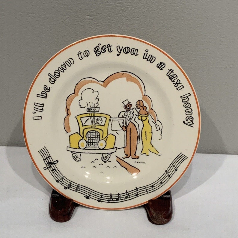 6 Vintage 1940s Songs Fondeville New York Americana Cabinet Plates, decorative colors plates, gifts for musical lovers, wall plate decor image 4