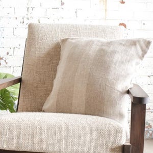Beige Stripe Pillow, trendy designer pillow, cottage core decor, natural throw pillow, linen striped pillow, decorative bed pillows