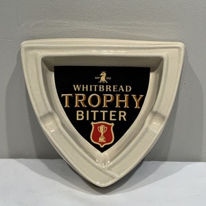 Vintage Whitebread Trophy Bitter Cigar ceramic Ashtray, Beer Ale Bar Pub Dish, man cave decor, gifts for men image 1