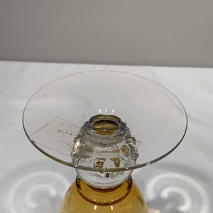 3 Amber Water Goblet/Cocktail Blown Glass with Acorn Ball Stem CHARTER CLUB, amber barware, grandmillennial, housewarming gifts, mcm barware image 8