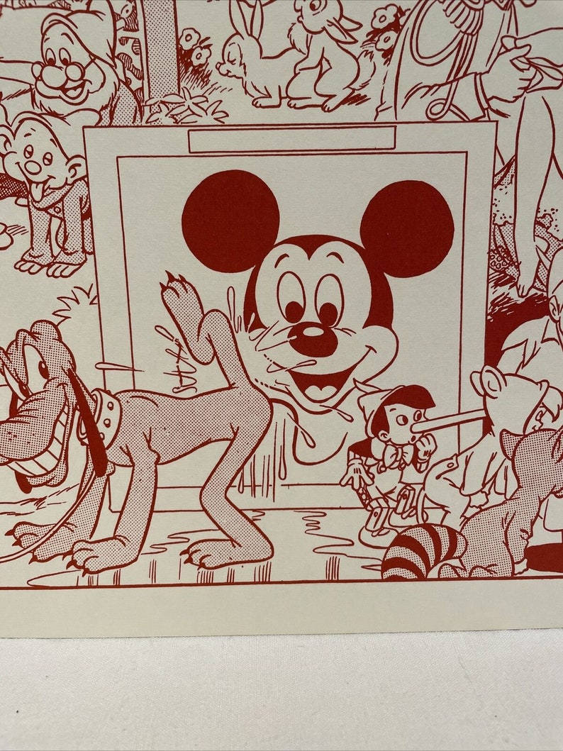 Wally Wood Disneyland Memorial Realist Art Rare Red Print Risqué Nude Poster, nudist art, image 3