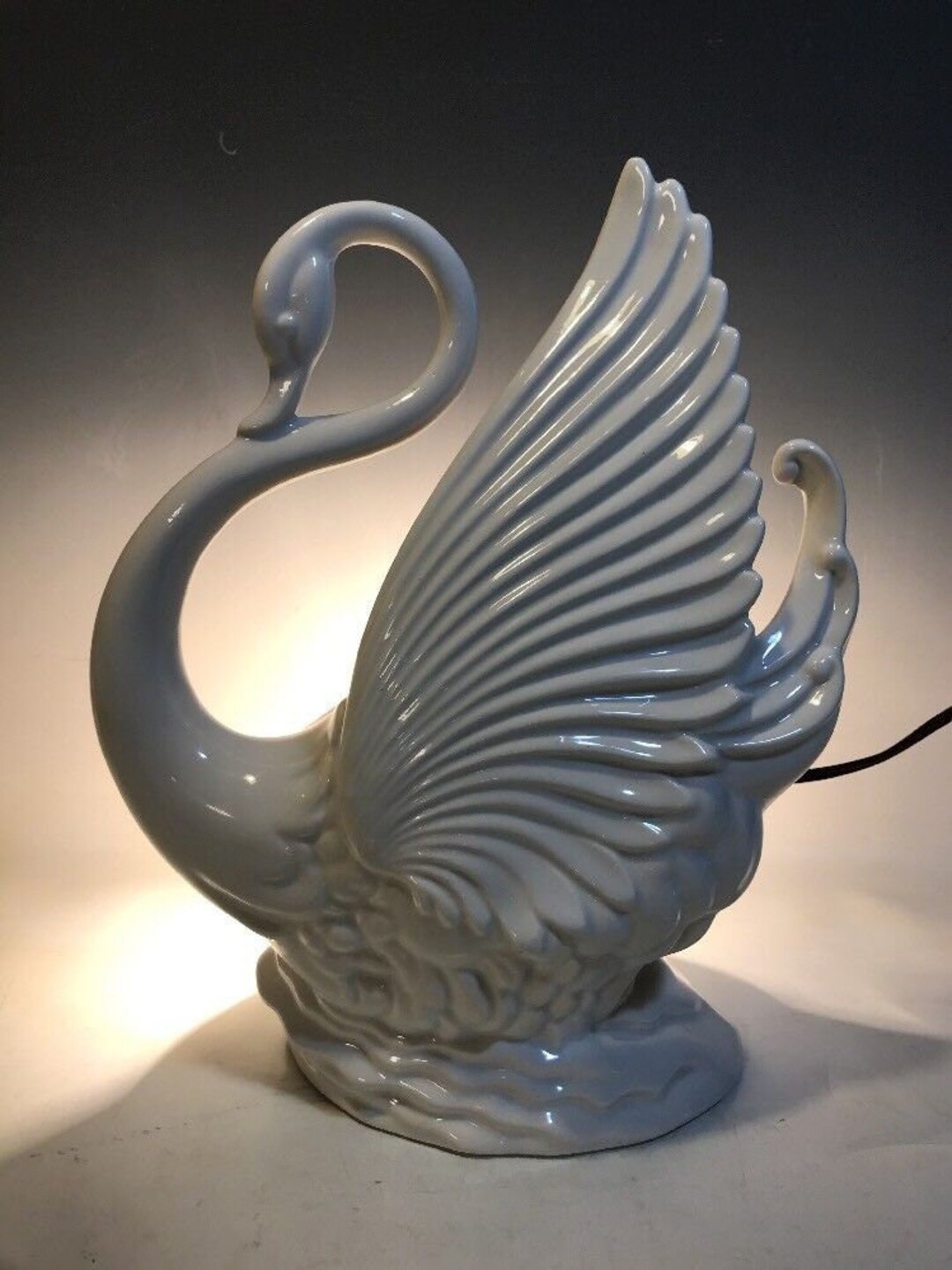 Vintage MCM Glamorous White Swan TV Lamp Swan Night Light - Etsy