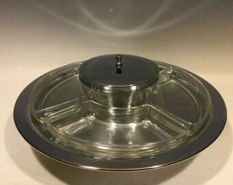 Vintage Hellerware Musical Lazy Susan w/Inserts, Box "Tea for Two" Hostess Ware