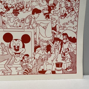 Wally Wood Disneyland Memorial Realist Art Rare Red Print Risqué Nude Poster, nudist art, image 2