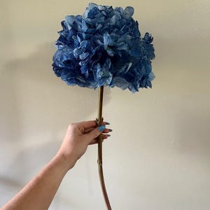 Hortensias azules secas al tacto, plantas de primavera, flores artificiales europeas, centros de mesa, flores de lujo, flores realistas