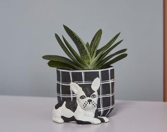 French bulldog ceramic Planter, dog lover gifts, dog people, cute succulent pots, bulldog lover, pet parents gift, hostess gift, quirky gift